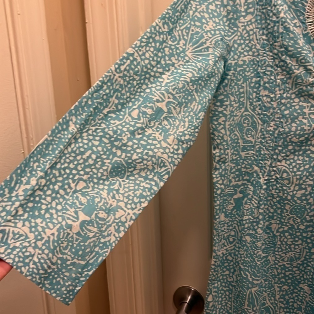 Lilly Pulitzer Sarasota beaded tunic. Shorely blue ice cake. EUC! Size small. - Picture 6 of 14